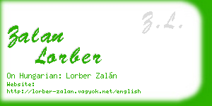 zalan lorber business card